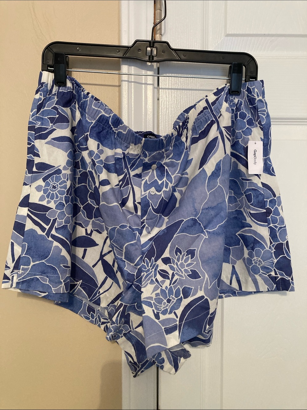 Gap poplin pj boxer shorts in blue and white floral